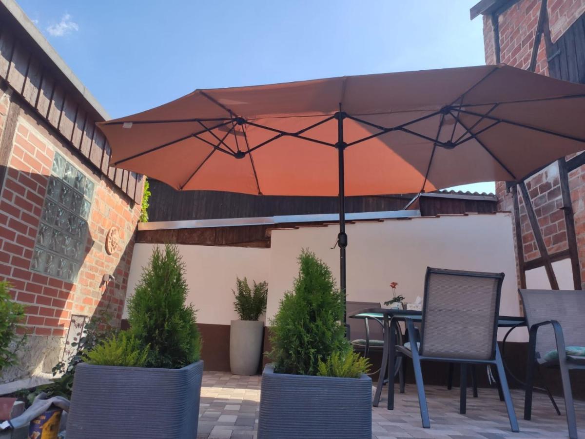 Ferienhaus Blaue Blume Mit 11 Kw Ladestation, Kamin, Terrasse, Eingezaeuntem Garten, Sauna, Wlan, Netflix, 2 Hunde Willkommen! Guntersberge ภายนอก รูปภาพ
