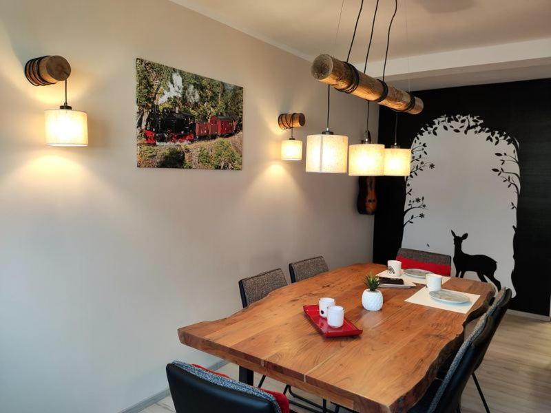 Ferienhaus Blaue Blume Mit 11 Kw Ladestation, Kamin, Terrasse, Eingezaeuntem Garten, Sauna, Wlan, Netflix, 2 Hunde Willkommen! Guntersberge ภายนอก รูปภาพ